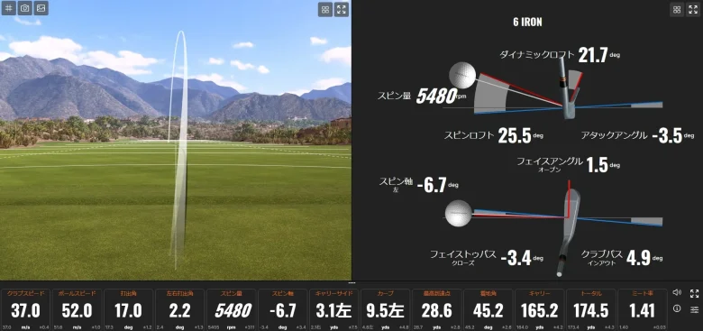 キャロウェイAPEX Ai200アイアンのトラックマンデータ4